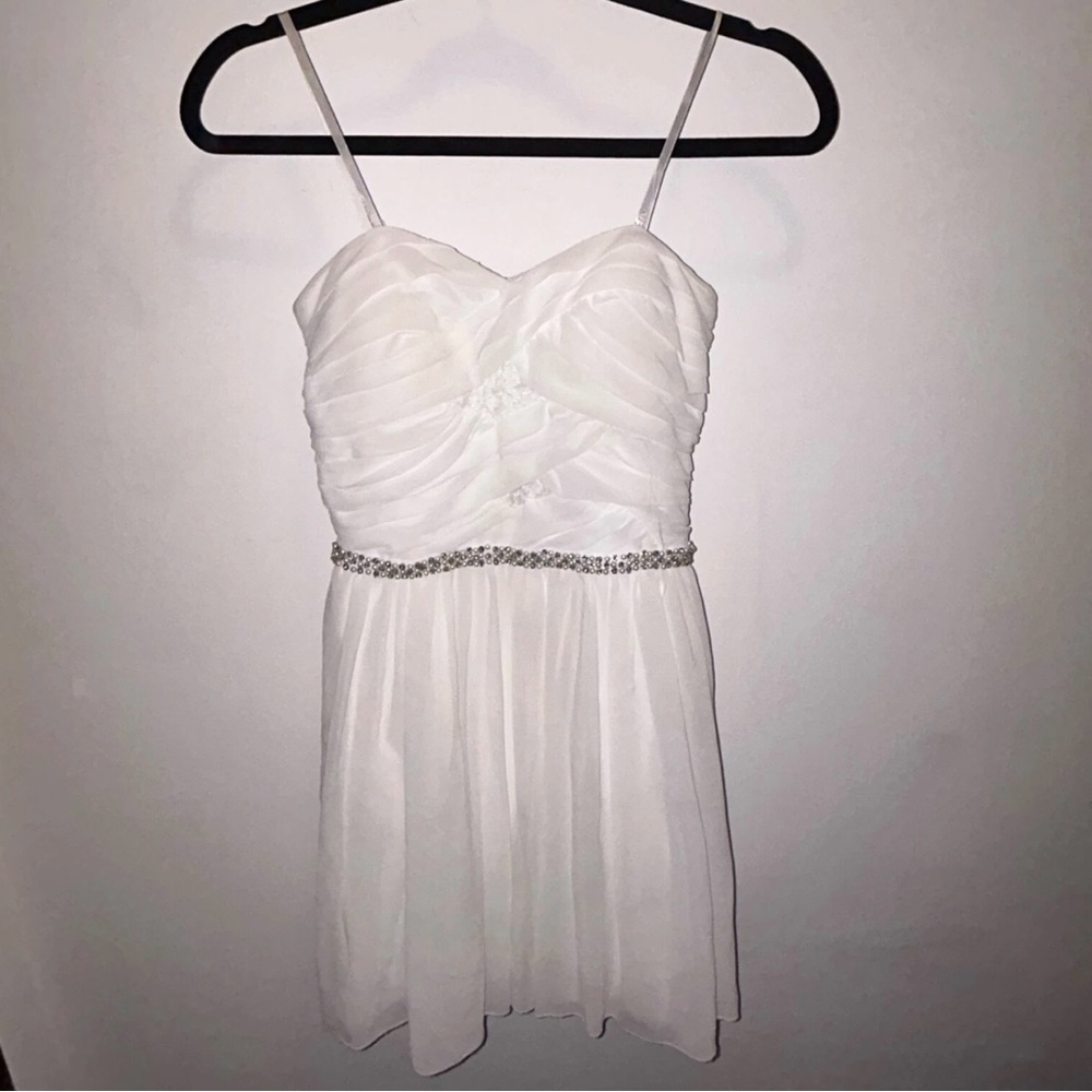 Elegant White Spaghetti Strap Dress